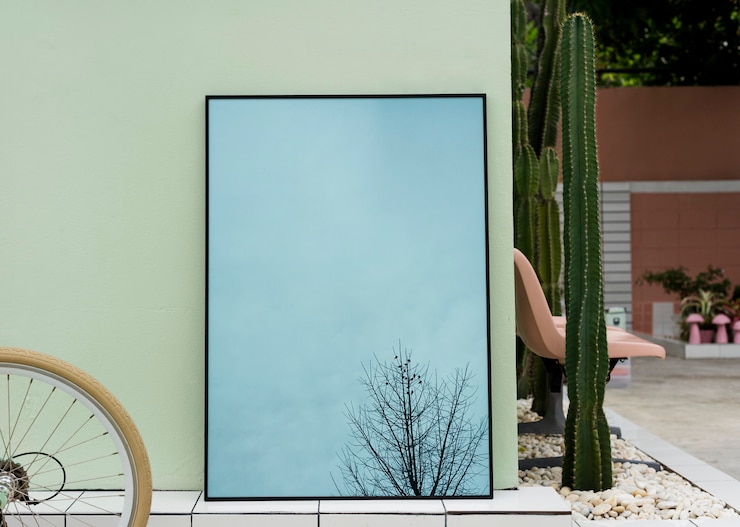 Foto skyscape-bild im fotorahmen