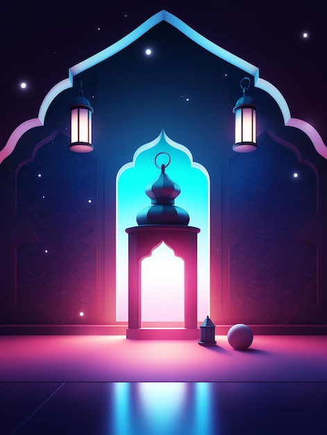 slamic eid al fitr banner diseño contemporáneo ramadán