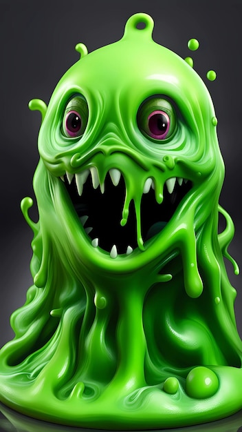 Slime monster 3d ilustração de personagens de desenhos animados