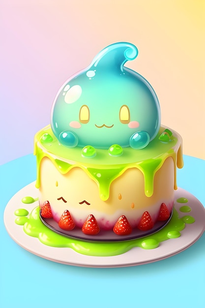 Slime Rancher videojuego comida comida linda pastel de queso jarabe pegajoso fruta en un plato lindo