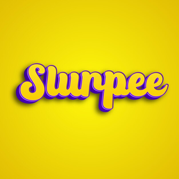 Foto slurpee tipografía diseño 3d amarillo rosa blanco fondo foto jpg