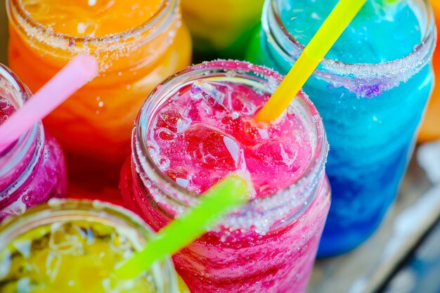 Foto slushies frescos e coloridos