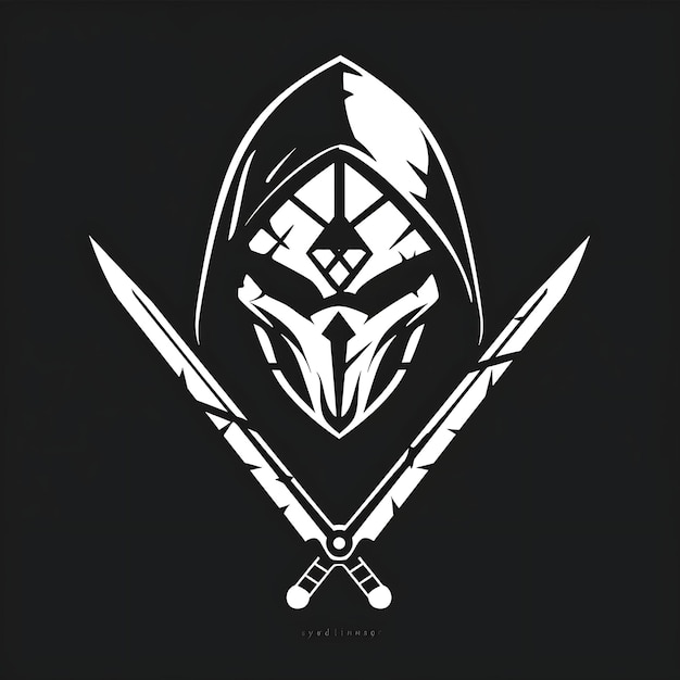 Sly Thief Clan Mark con máscara y daga de ladrón para Decorati Diseño de logotipo creativo Contorno de tatuaje