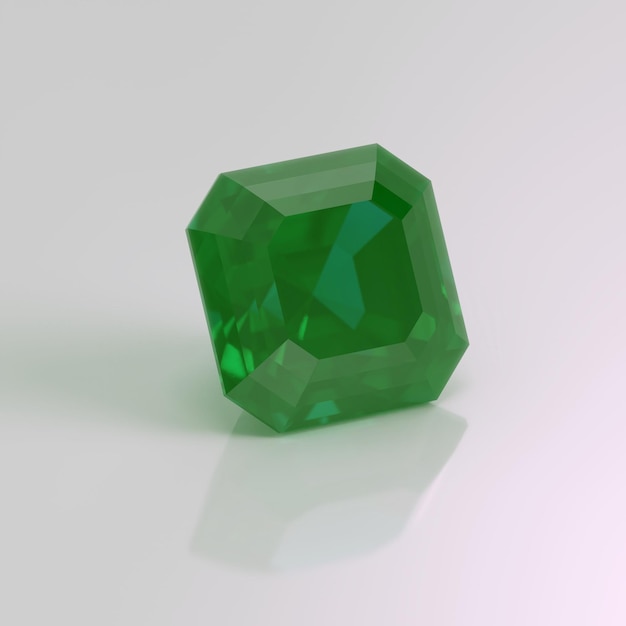 Smaragd-Edelstein-Asscher 3D-Rendering