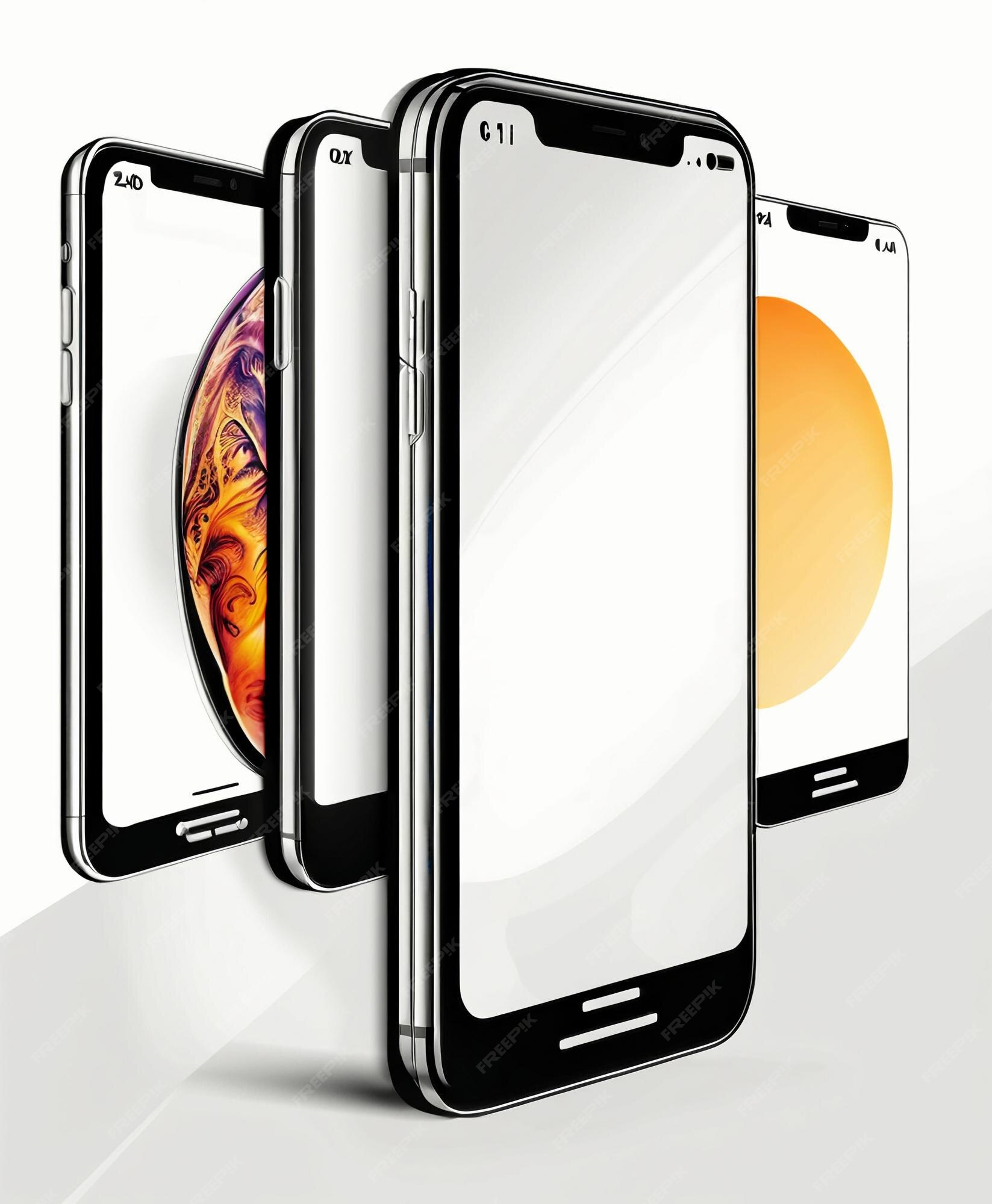 Smart apple iphone maquetes de vidro temperado renderização 3d papel de  parede fundo hd