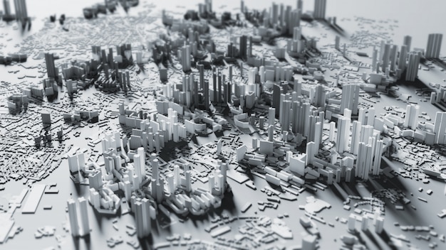 Smart City Design Hintergrund 3d rendern