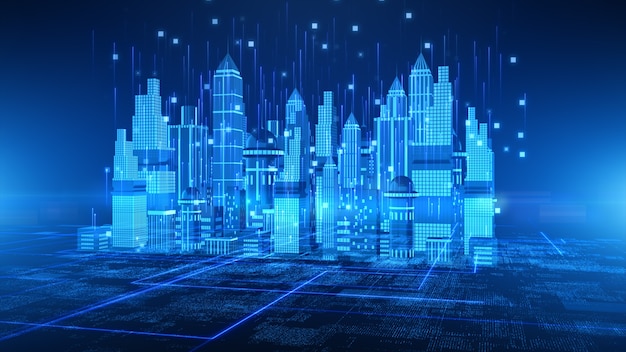 Smart City mit Technologie 5g-Kommunikation