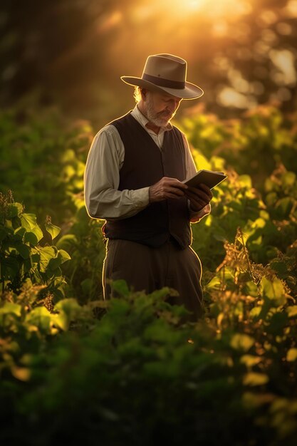 Smart-Farming-Konzept-Traktor auf einem Smartphone-Farm-Online-Management