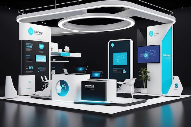 Smart Home Expo Branding Mockup Integrieren Sie das Logo in futuristische Heim-Einstellungen, interaktive Displays und digitale Schnittstellen
