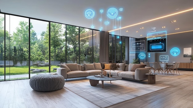 Smart Home Interior Design Modernes Leben mit nahtloser Technologieintegration