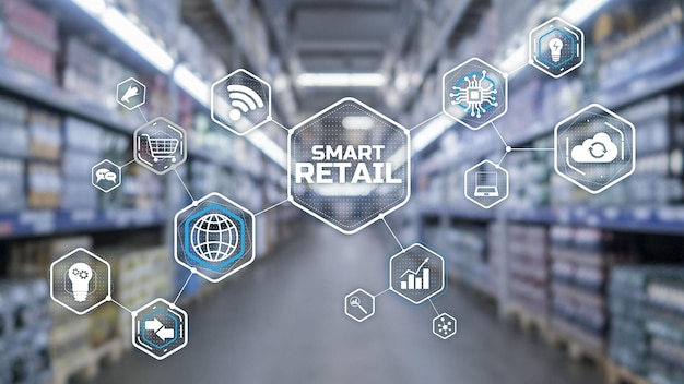 Smart retail 2021 y omnicanal concepto Shopping concept 2021