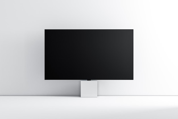 Smart Tv Mockup steht im weißen Raum 3D-Rendering