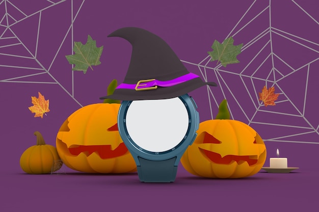 Smart Watch Classic Vorderseite im Halloween-Themenhintergrund