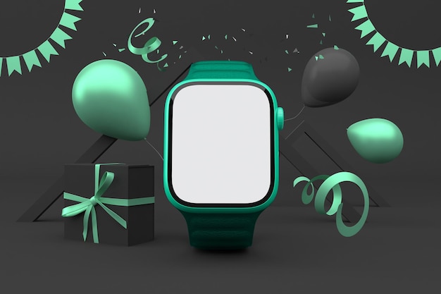 Smart Watch Vorderansicht mit Hintergrund zum Thema Black Friday