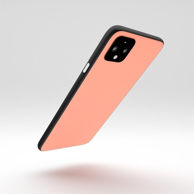 Smartphone 4 Vista traseira direita isolada em fundo branco