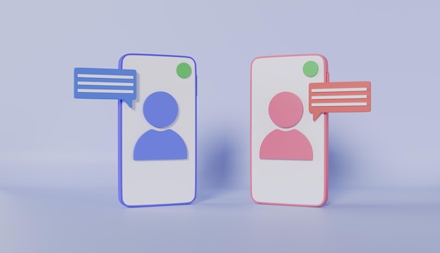 Smartphone com notificação de ícone de pessoas de chat