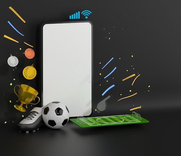 smartphone com objeto de esporte