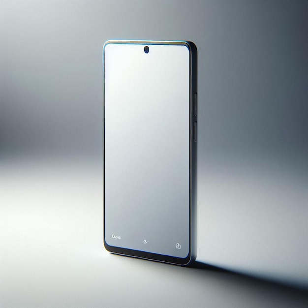 Foto smartphone com tela em branco isolada em fundo cinzento