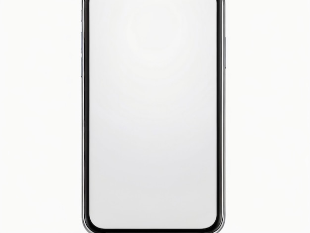 Foto smartphone com uma tela em branco em um fundo branco smartphone mockup closeup isolado em branco
