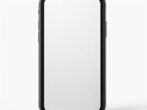 Foto smartphone com uma tela em branco em um fundo branco smartphone mockup closeup isolado em branco