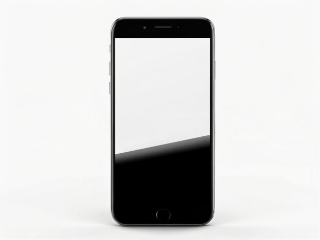 Foto smartphone com uma tela em branco em um fundo branco smartphone mockup closeup isolado em branco