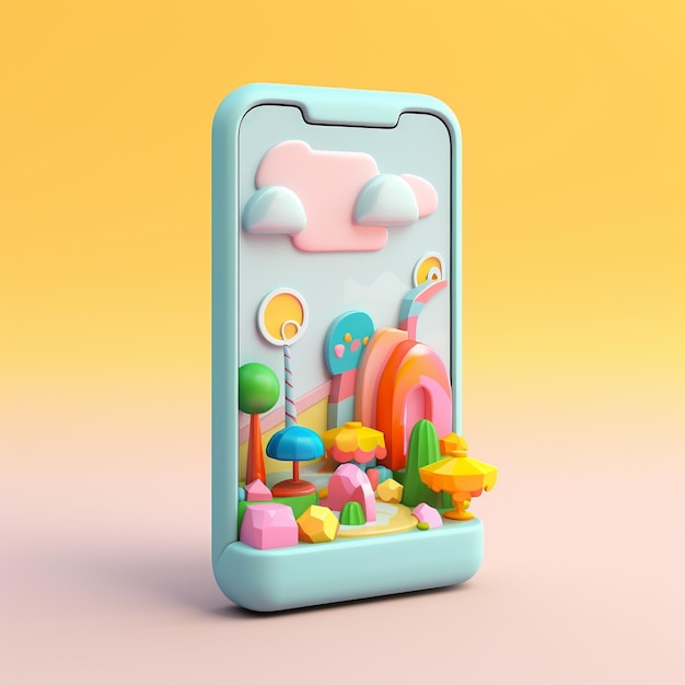 Smartphone de desenho animado 3d