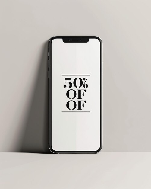 Smartphone con un descuento de 50 anuncios en la pantalla