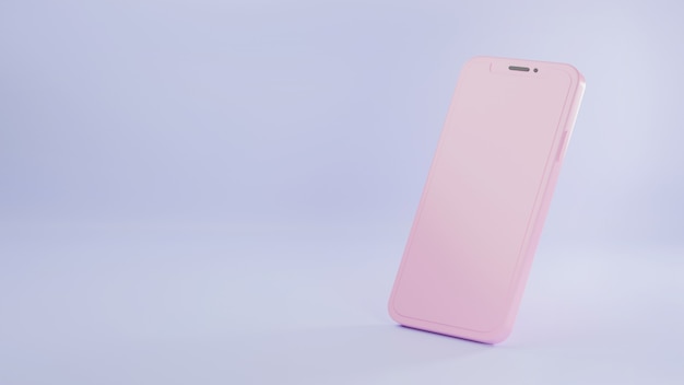 Smartphone goldenes Modell mock-up rosa Farbe Minimale 3D-Rendering-Abbildung des Mobiltelefons