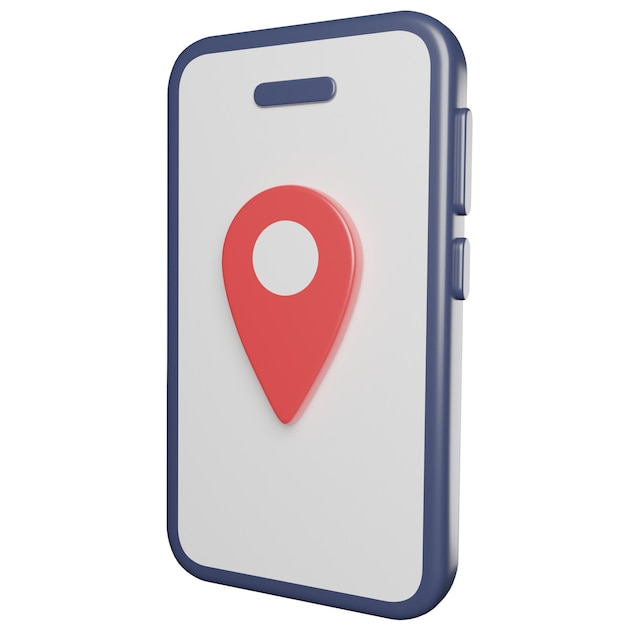 Smartphone con icono de pin de ubicación
