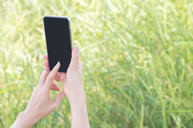 Smartphone in der Hand halten