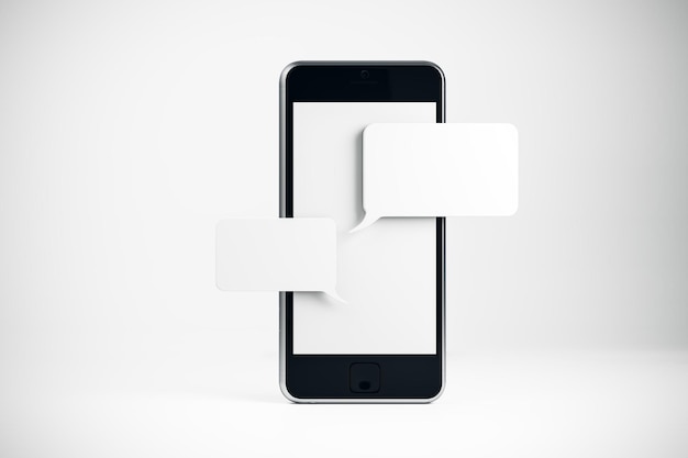 Smartphone con mensaje vacío