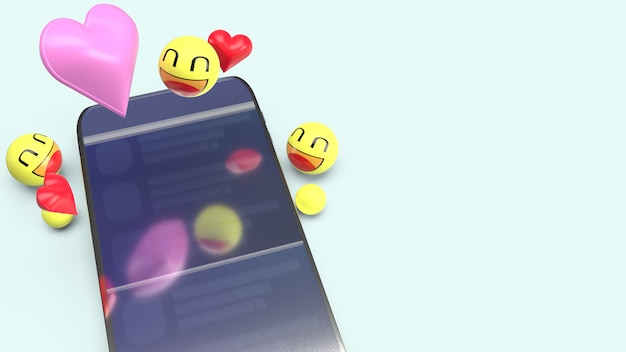 Smartphone mit 3D-Emojis