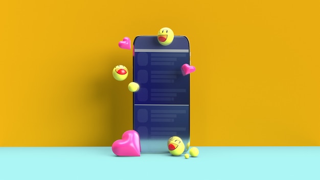 Smartphone mit 3D-Emojis