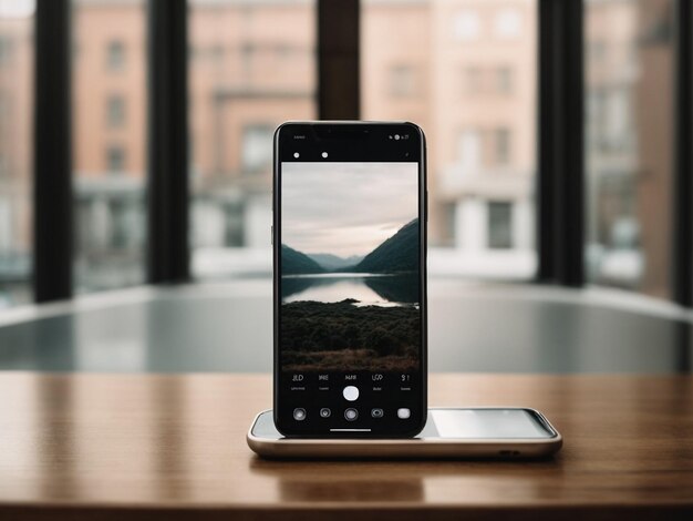 Foto smartphone mit meerblick