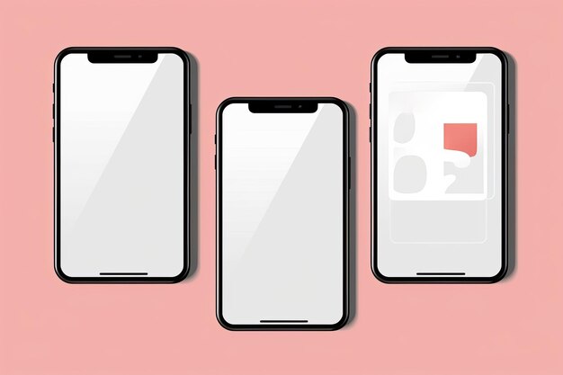 Smartphone mit Three Square Post Layout Mockup, generiert mit KI