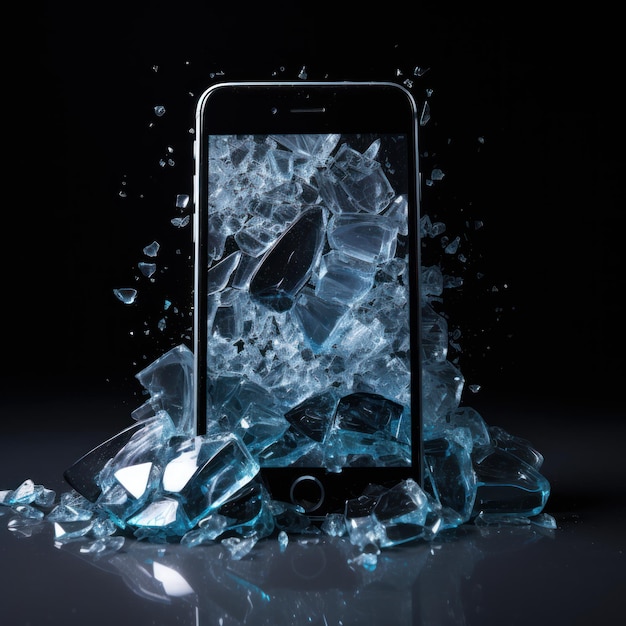 Smartphone mit zerbrochenem Glas
