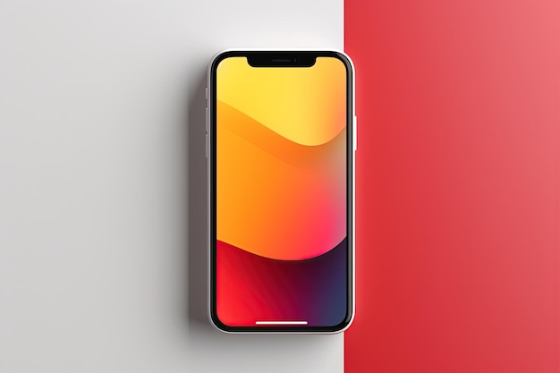 Smartphone con Mockup de diseño de tres postes cuadrados generado con IA