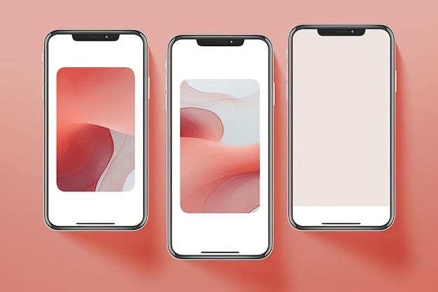 Smartphone con Mockup de diseño de tres postes cuadrados generado con IA