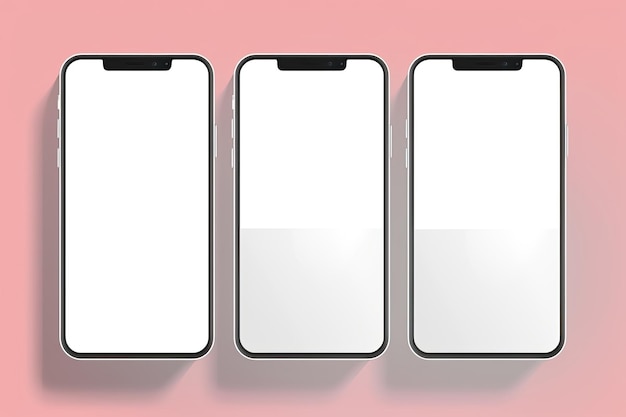 Foto smartphone con mockup de diseño de tres postes cuadrados generado con ia