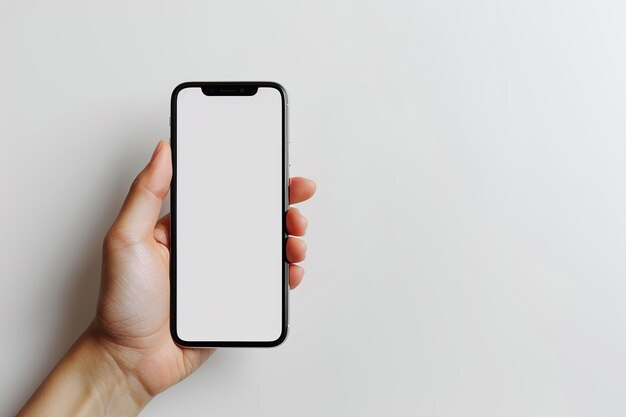 Foto smartphone mockup on hand erstellt mit generativer ki