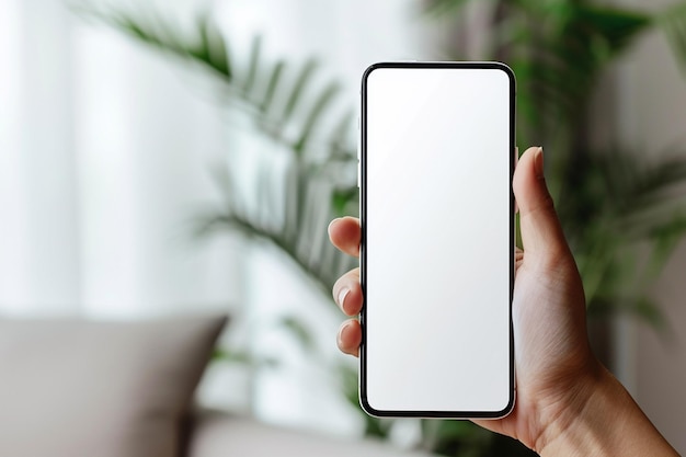 Smartphone Mockup on Hand erstellt mit generativer KI