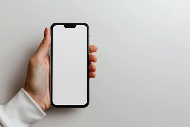 Smartphone Mockup on Hand erstellt mit generativer KI