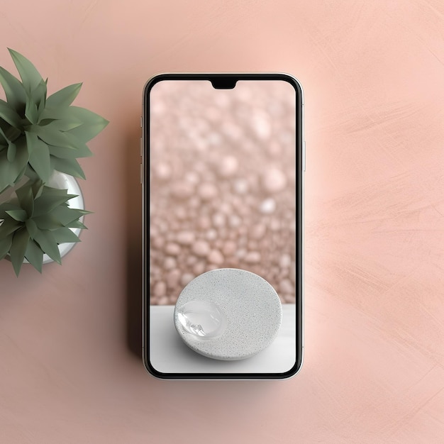 smartphone moderno em uma maquete minimalista