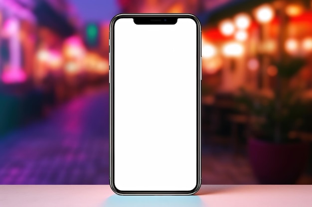 smartphone moderno em uma maquete minimalista