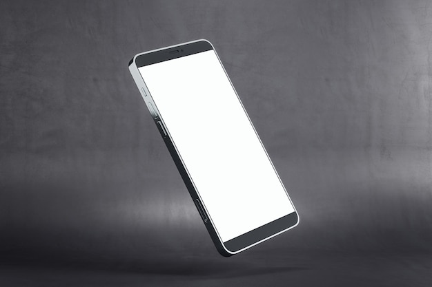 Smartphone con pantalla en blanco en blanco