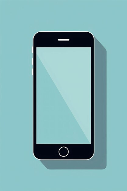 Smartphone con pantalla en blanco sobre fondo azul Ilustración vectorial Eps 10