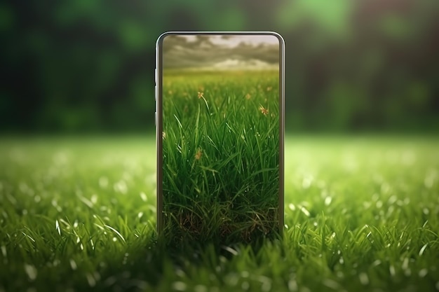 Un smartphone con plantas aisladasIA generativa