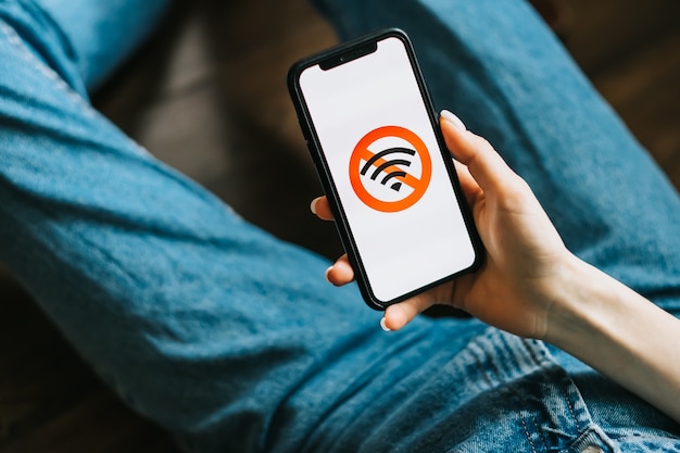 Smartphone sin señal de internet o wifi