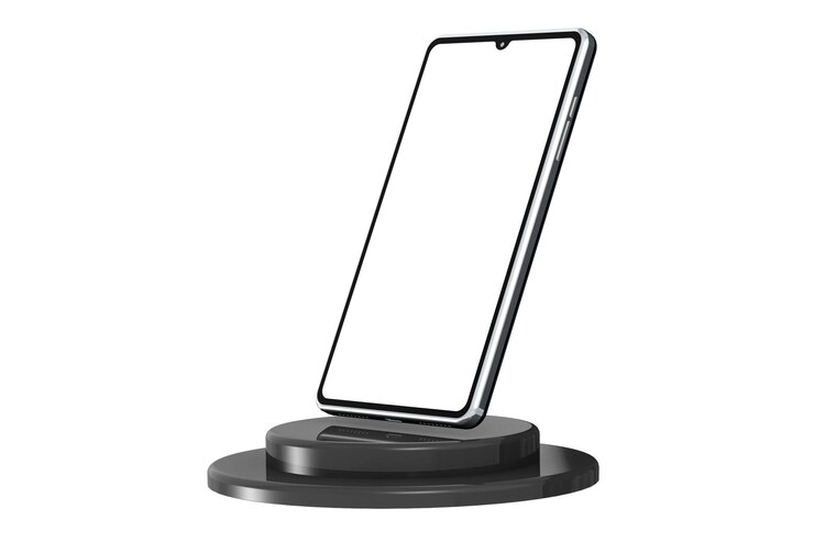 Foto smartphone steht auf einer plattform