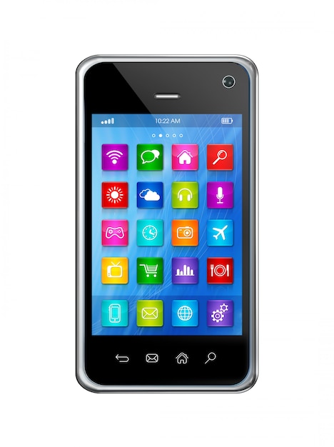 Smartphone Touchscreen HD, interfaz de iconos de aplicaciones